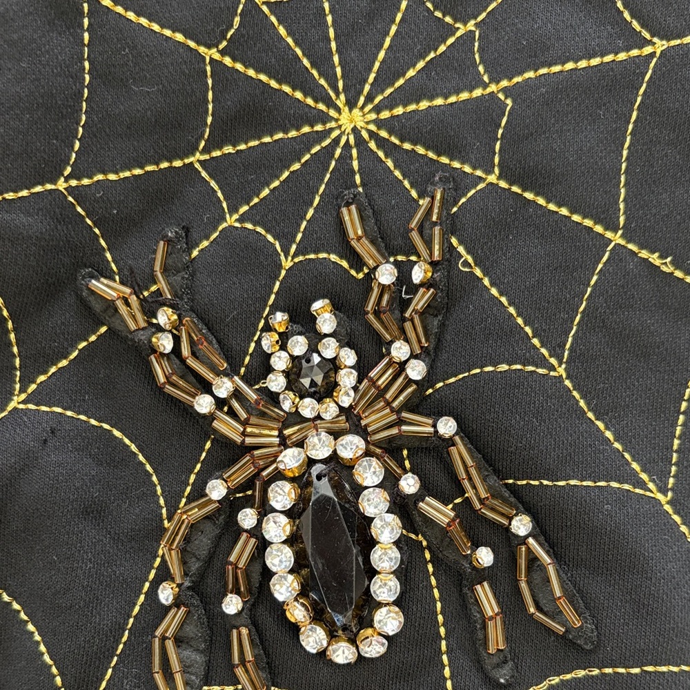 Black and Gold Spider Web shirt !! 
Amazing beading!!!